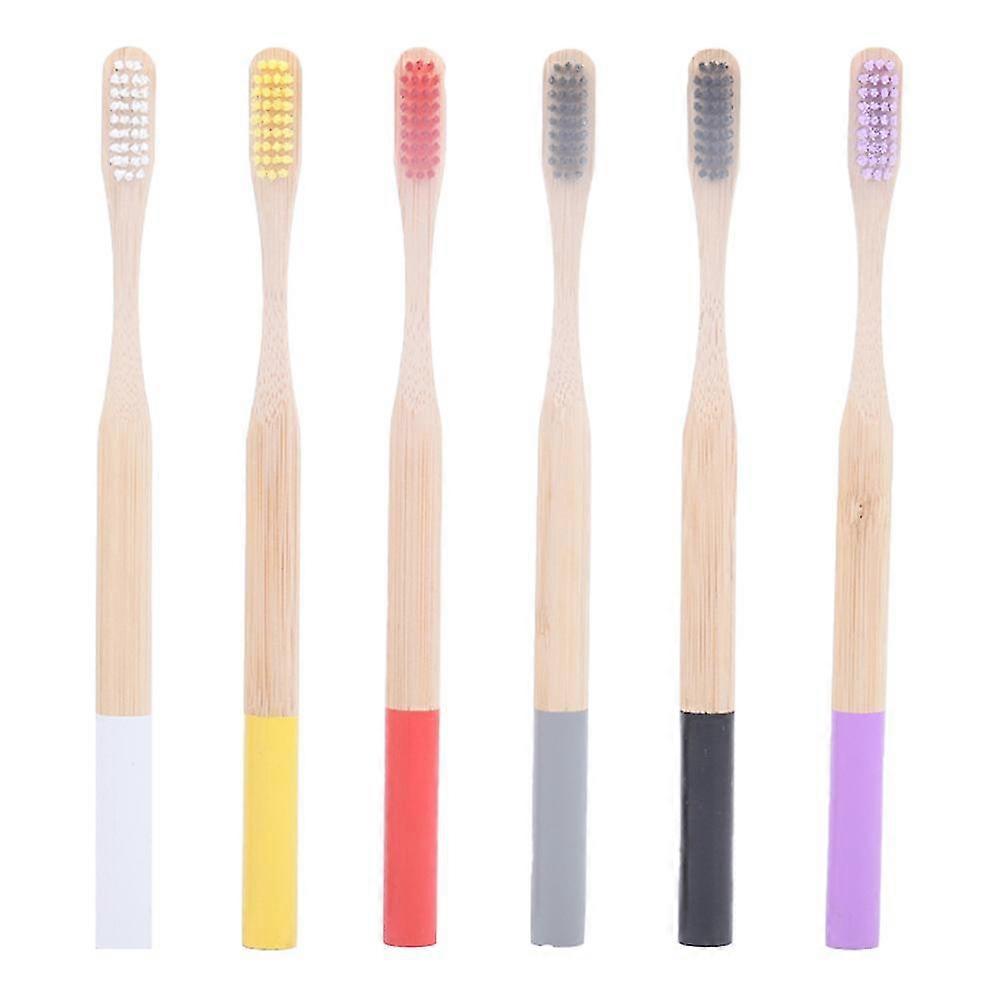 Bamboo Toothbrushes (6 Pack)  Soft Bristles Toothbrushes