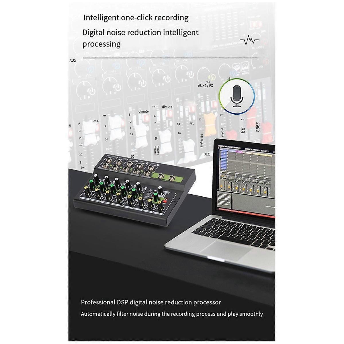 Portable 10-Channel Audio Mixer Ten-Channel Mini Mixer Small Reverberation Mixer US-Plug