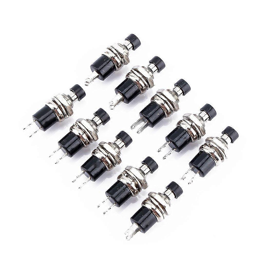 10 x Momentary Push Button Switch Without Lock On/Off Black
