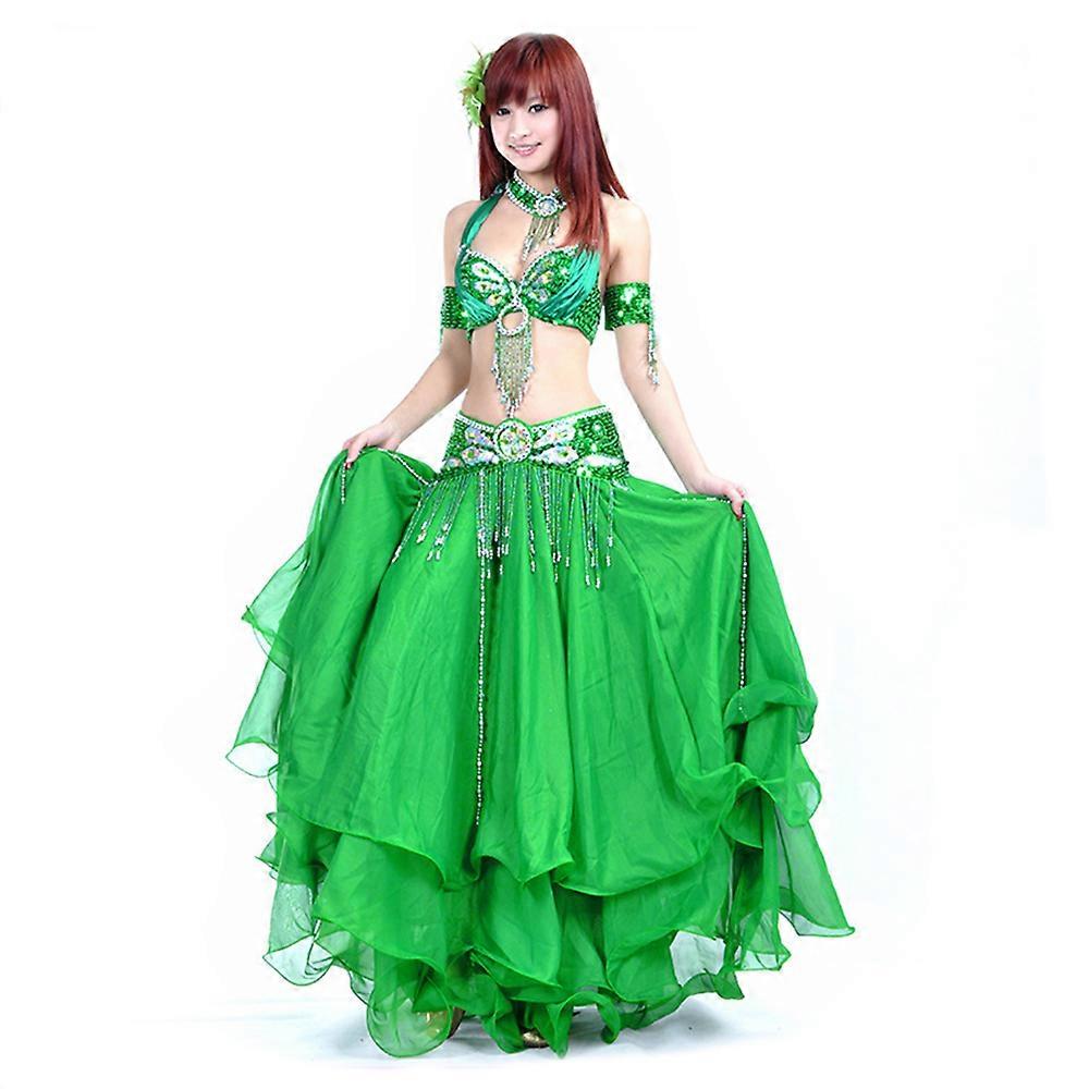 Women's Belly Dance Costumes 6 Piece Sets Handmade Diamonds Dance Costumes