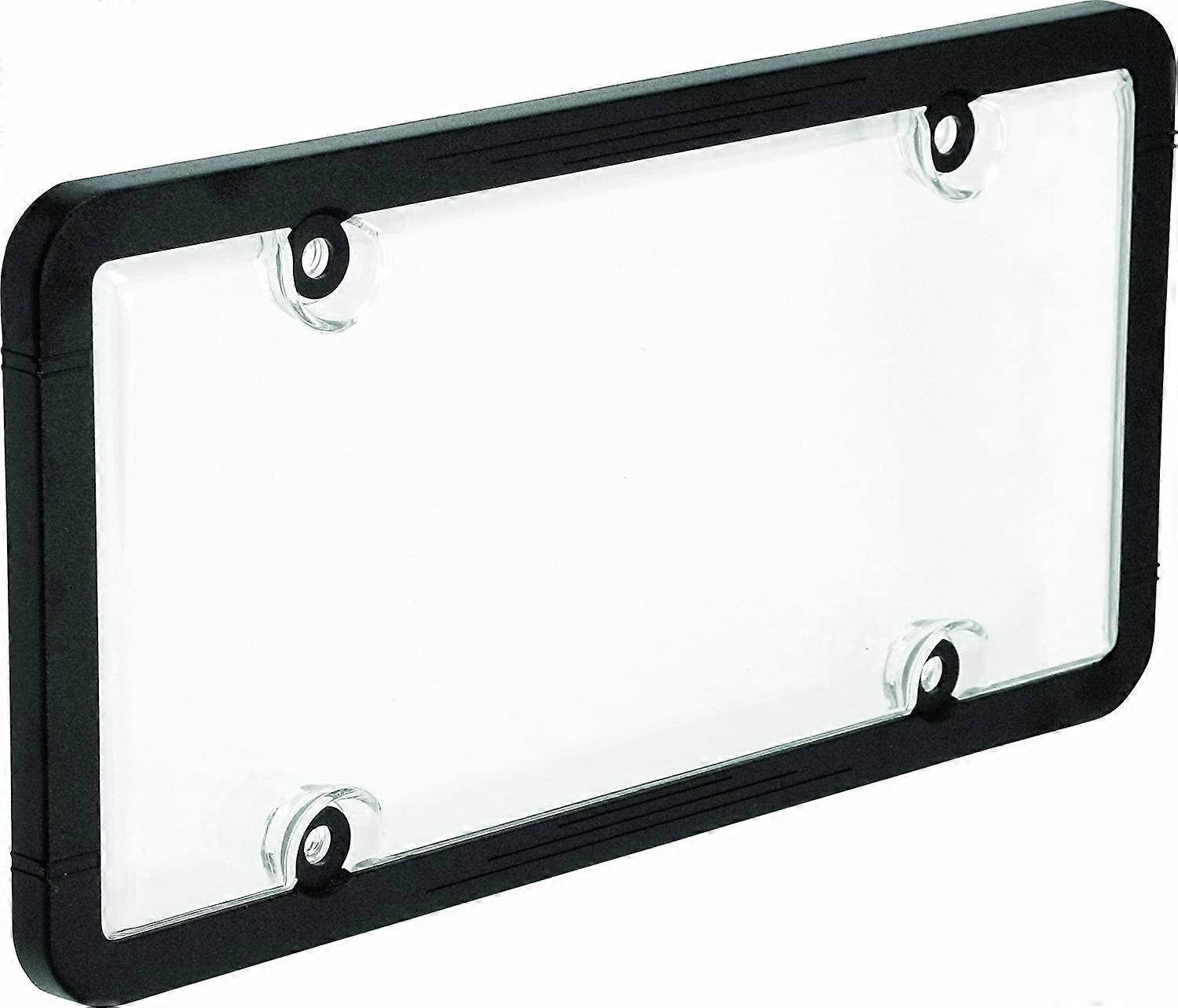 Automotive 22-1-45601-8 Universal License Plate Frame with Clear Cover, Black, 12 x 6 inches