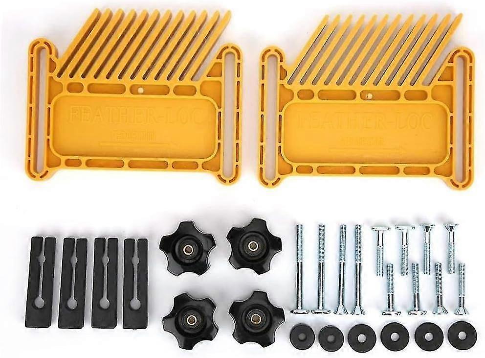 Yellow DualStacked Featherboards for Woodworking  Table Saws Routers Band Saws  Attachment