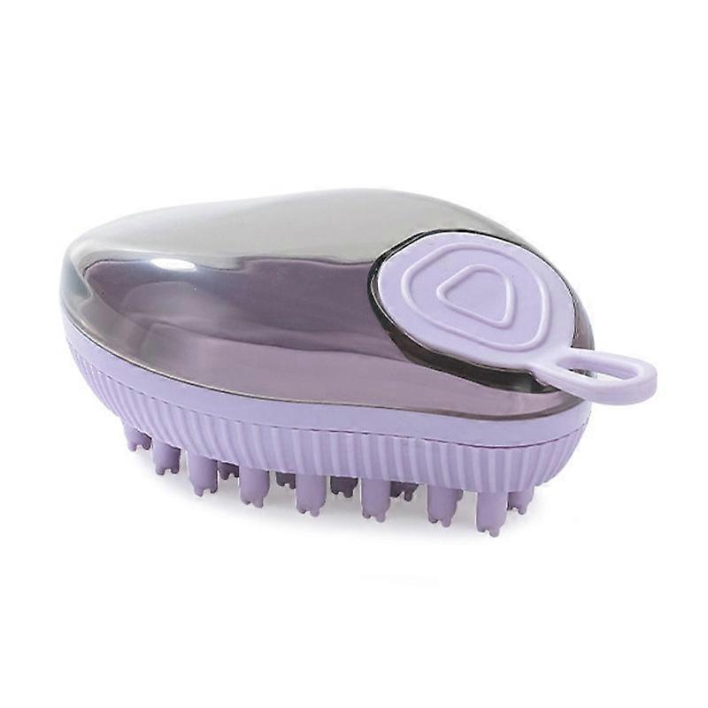 Cats Dog Massage Bathing Brush Thick End (Purple)