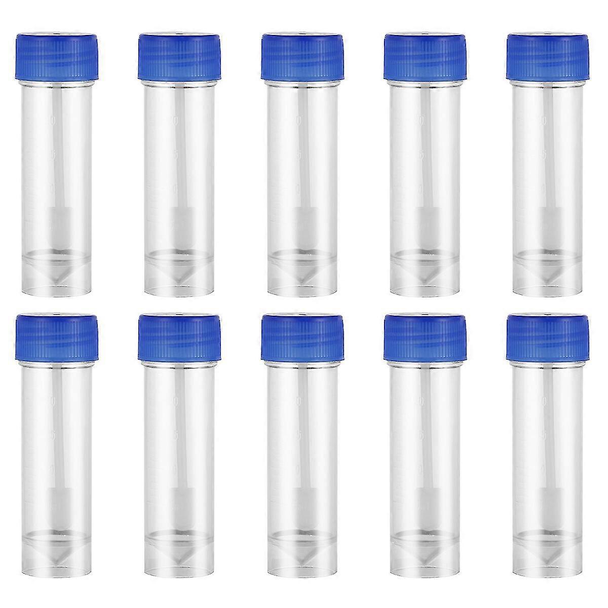 Hemobllo 10pcs Prático plástico espécime recipiente de fezes 25-30ml sem rótulo uso médico de laboratório