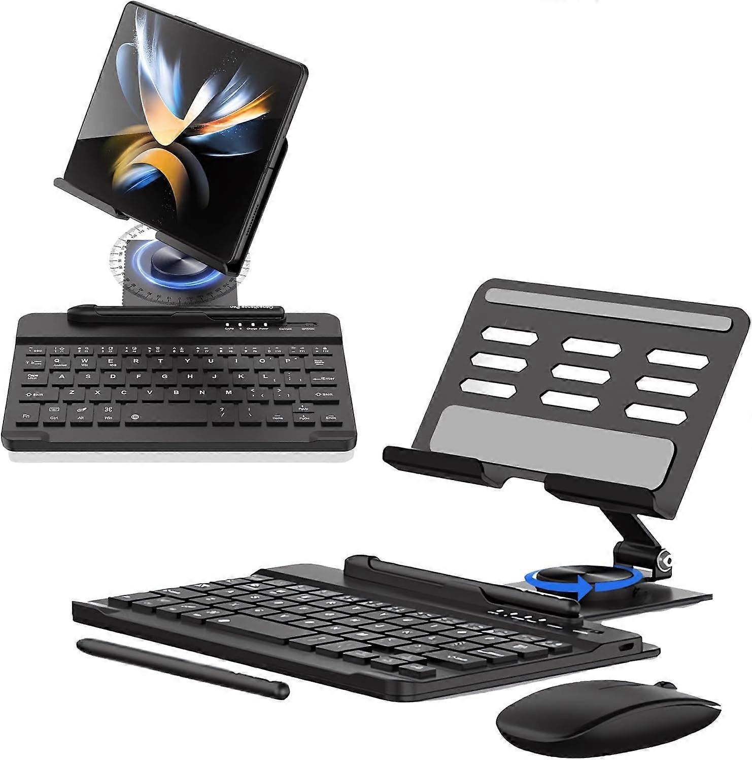 Foldable keyboard stand Set for Samsung Galaxy Z Fold 5/3/4, Bluetooth keyboard Flip Phone Smart Accessory with S-Pen & Bluetooth mous