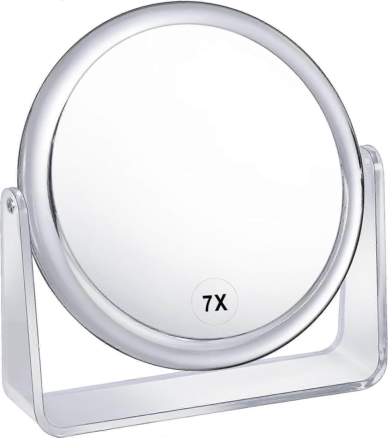 Magnifying Makeup Mirror Double Sided Vanity Mirror 360 Rotation Tabletop Mirrors Bathroom Mirror for Travel,Crystal-Style