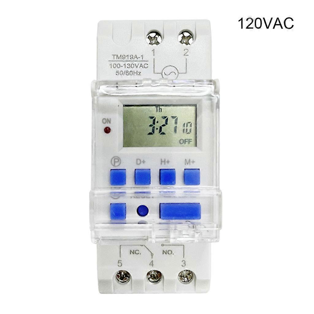 TM919A Heavy Duty Digital Time Switch Relay Timer Control Din Rail Mount Weekly 7 Days Programmable Electrical Equipment