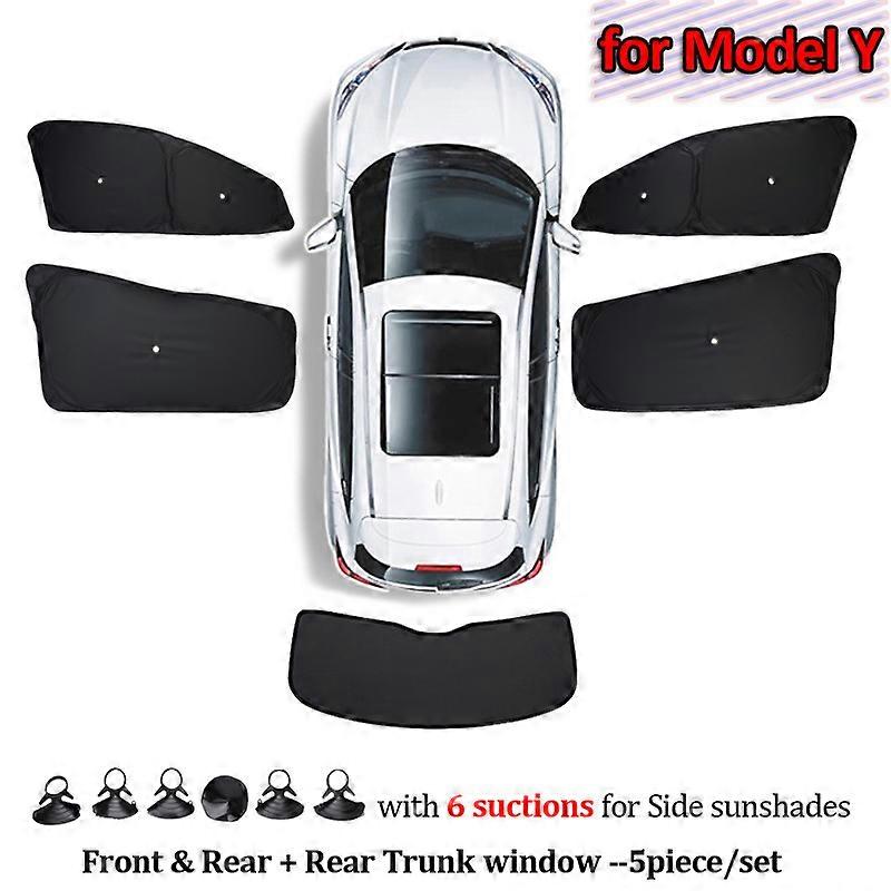 Car Sun Shade for Tesla Model 3 Y X S 2017-2023 Front Side Window Custom Sunshade Cover with Suction Rear Windshield Accessories