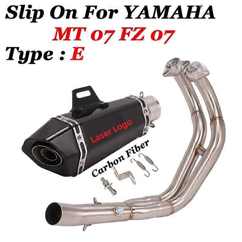 For YAMAHA R7 MT07 FZ07 MT FZ 07 2021 2022 2023 Motorcycle Exhaust Escape Full System Moto Modified Muffler With Front Link Pipe