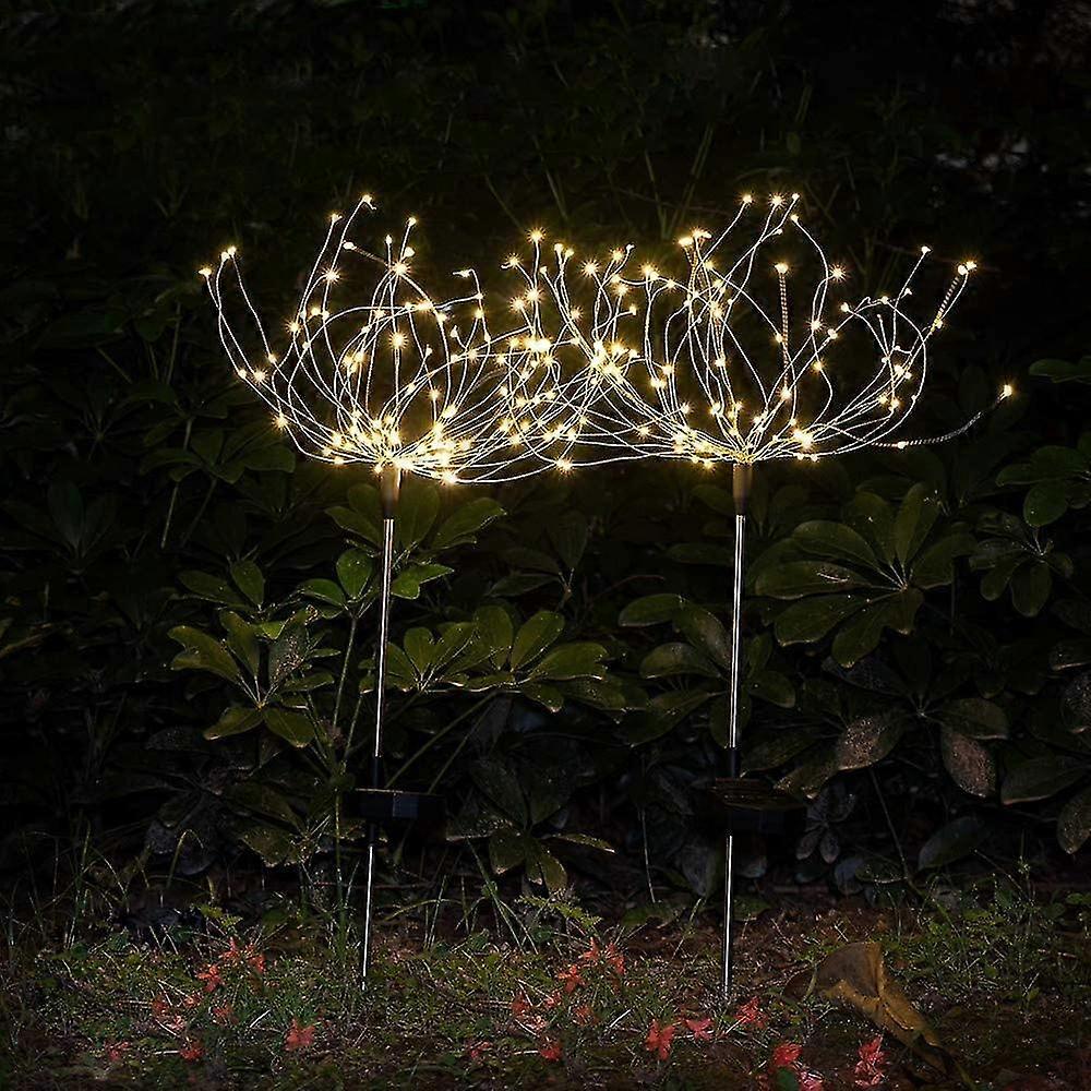 2 Pack,120 Led Solar Firework Lights 40 Copper Wires String Light