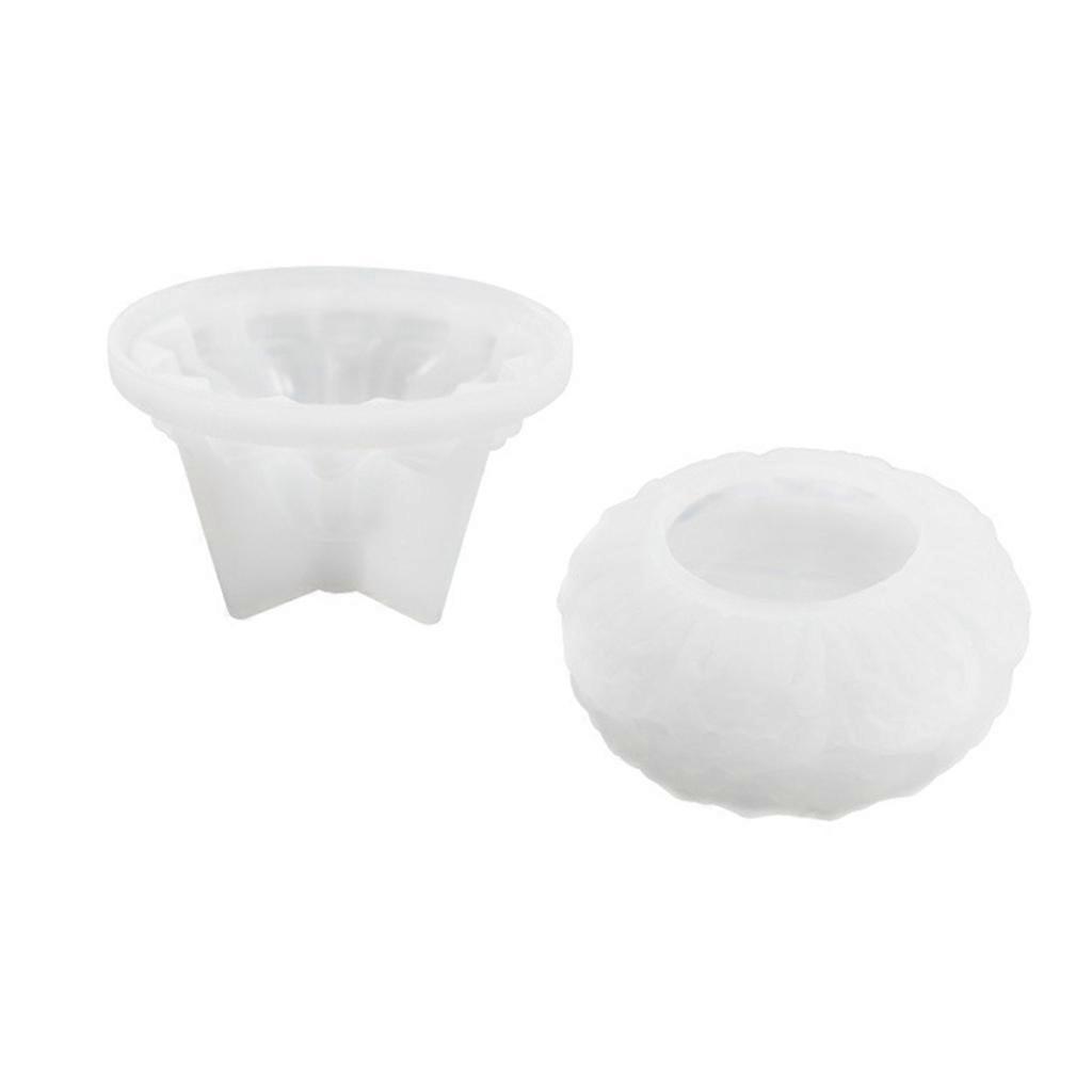 Lotus Flower Candlestick Epoxy Casting Molds for DIY Crafts Trinket-Container