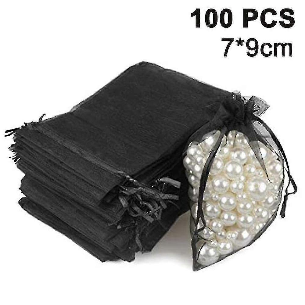 100pcs Sheer String Jewelry Pouches Bags String Bag