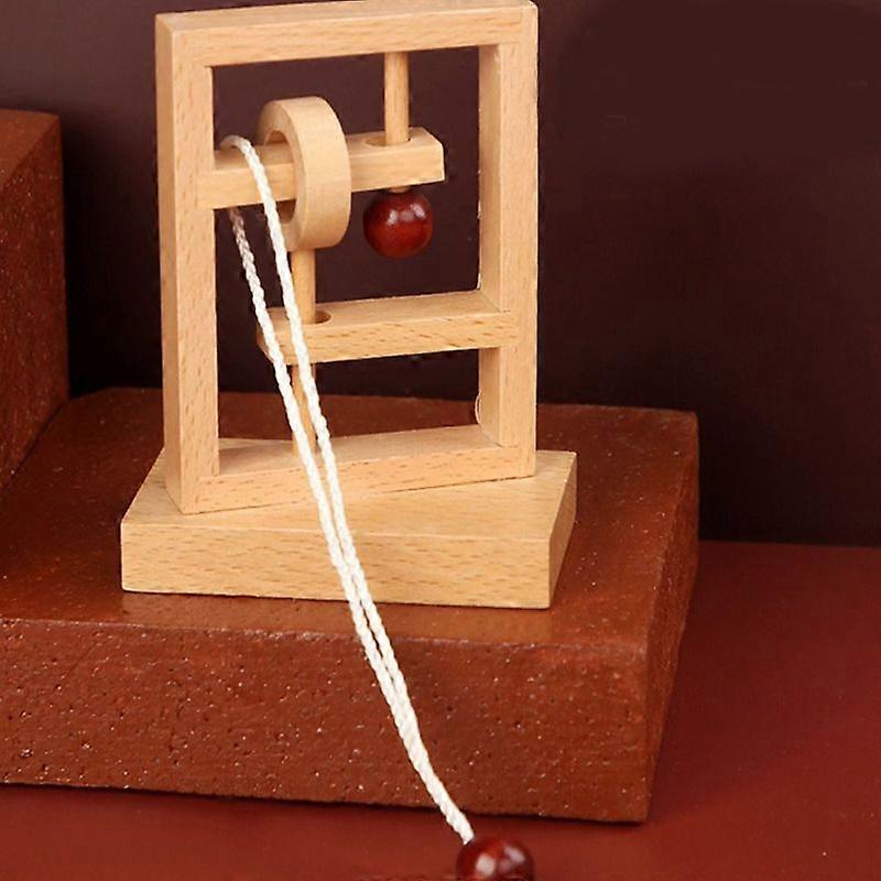 Wooden Threading Rope Loop Puzzle Creative Rings 3D Brain Teaser Spatial Thinking Decompression