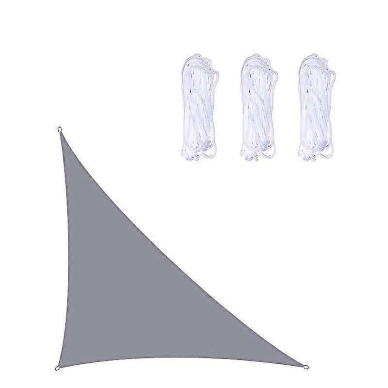 4x4x5.7m Triangular Shade Sail Waterproof and UV Resistant, Suitable for Garden Terrace Balcony, Gray