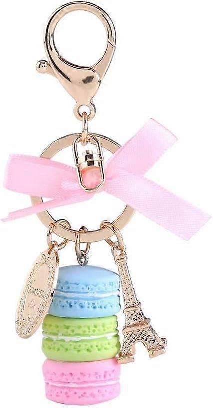 Keychain(Blue), Alloy Mini Colorful Macaroon Cute Eiffel Tower Keychain Key Ring Bag Pendant Small Pendant Car Charm Decoration Accessory for Car Key 