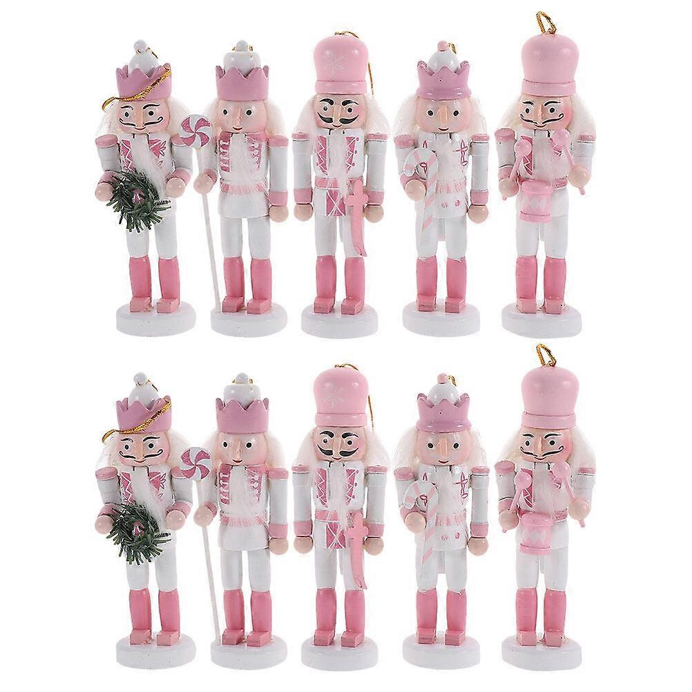 10pcs Christmas Hanging Nutcracker Figure Wooden Nutcracker Ornament Xmas Nutcracker Decoration