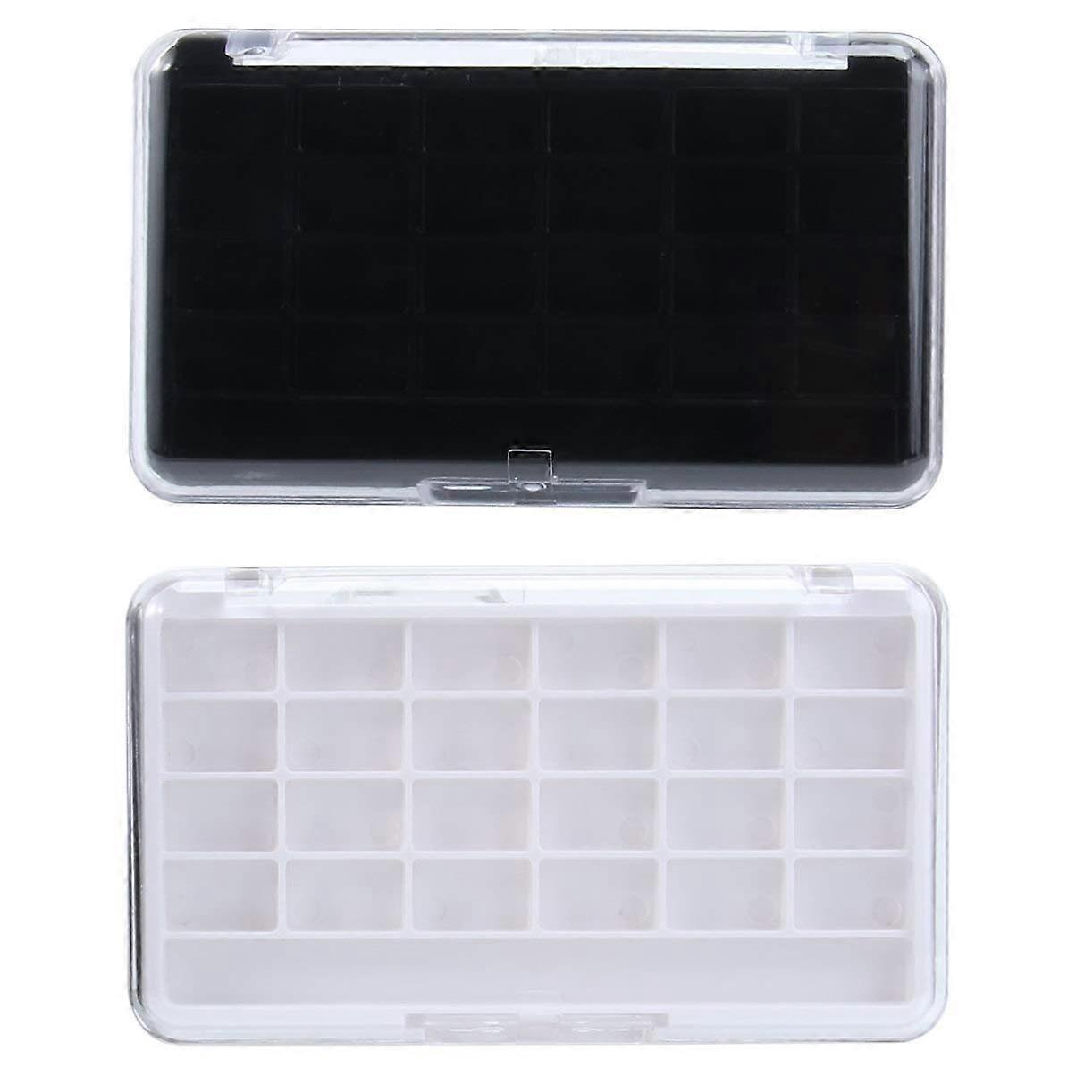 2-Pack Empty Makeup Pan Refillable Makeup Container Box with 24 Grids for Lipstick Eyeshadow Blush