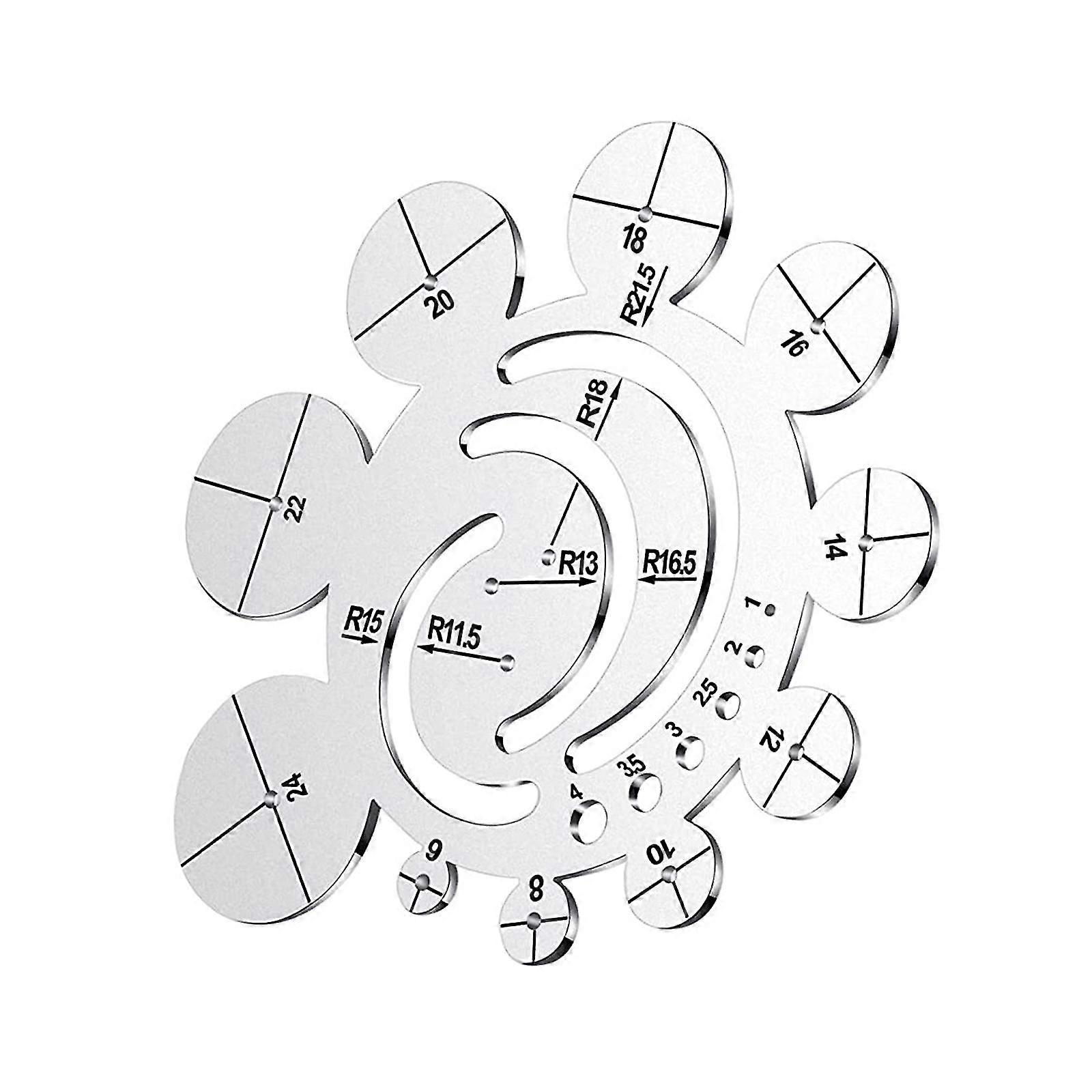 2023 New Corner Cutting Ruler C Measuring Tools Diy New Round Metal Practical Template Portable Silver Leather Models