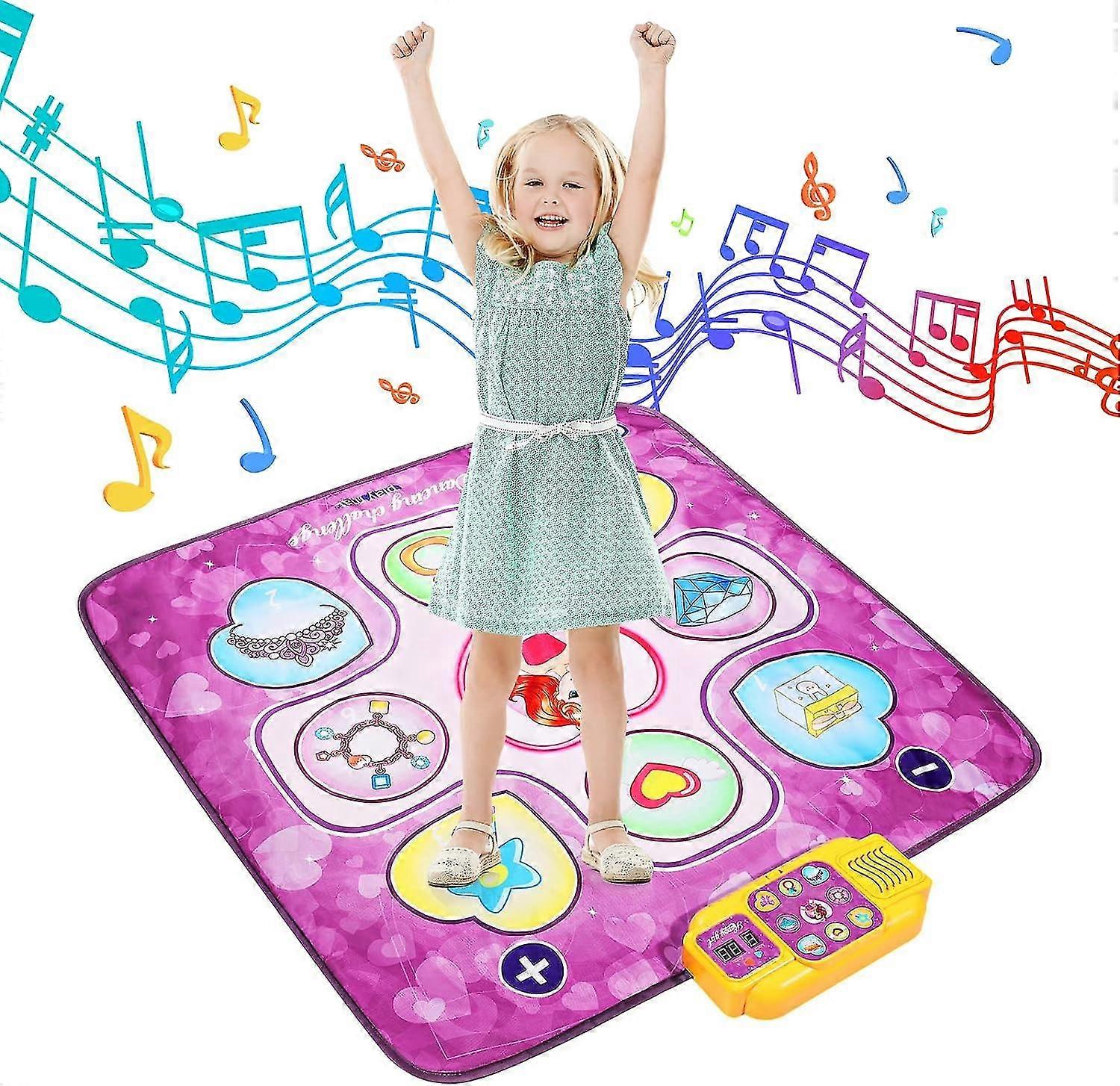 حصيرة رقص ، ألعاب هدايا للفتيات بعمر 3-10 سنوات ، وسادة رقص مع 5 أوضاع لعب ، 5 مستويات تحدي ، وسادة رقص حجم قابلة للتعديل مع أضواء LED ، عيد الميلاد