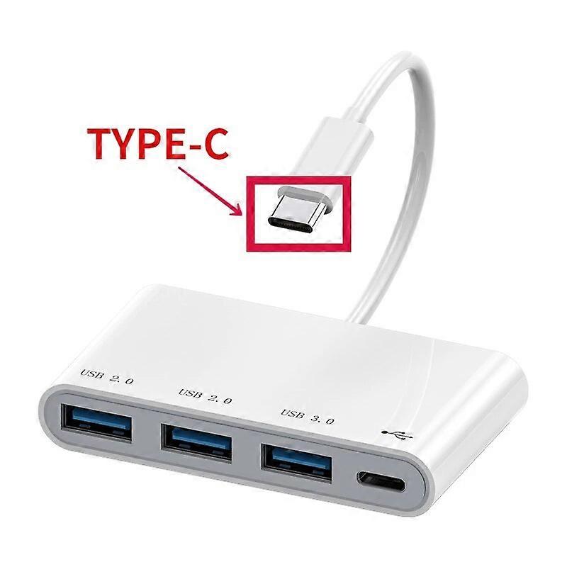 4in1 USB3.0 C -keskitin 4-porttinen USB 3.0 USB 2.0 Type-c Extender USB Multi-splitter -sovitin OTG PC-tietokoneelle