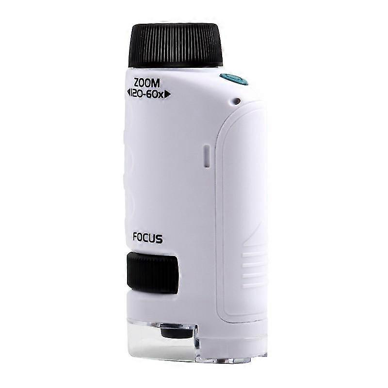 Pocket Microscope For Kids Adults,stem Handheld Microscopes 60x-120x Portable Mini Micro Optics Lens System High Quality