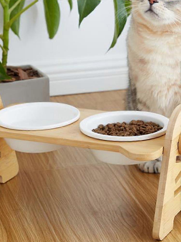 2023 وعاء شبكة الحيوانات الأليفة الجديد يحمي العمود الفقري العنقي وعاء طعام القط وعاء التغذية لطيف السيراميك وعاء مزدوج مستلزمات الحيوانات الأليفة شطبة الكلب السلطانية