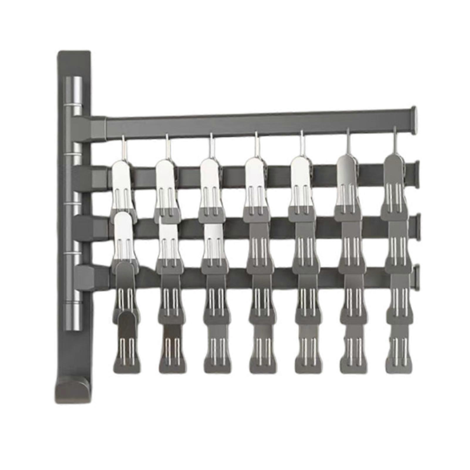Folding Clothes Hanger Drying Rack 180-Degree Rotatable Strong Load-bearing Easy Install No Drilling Sock Organizer Clothes Hook Jikaix