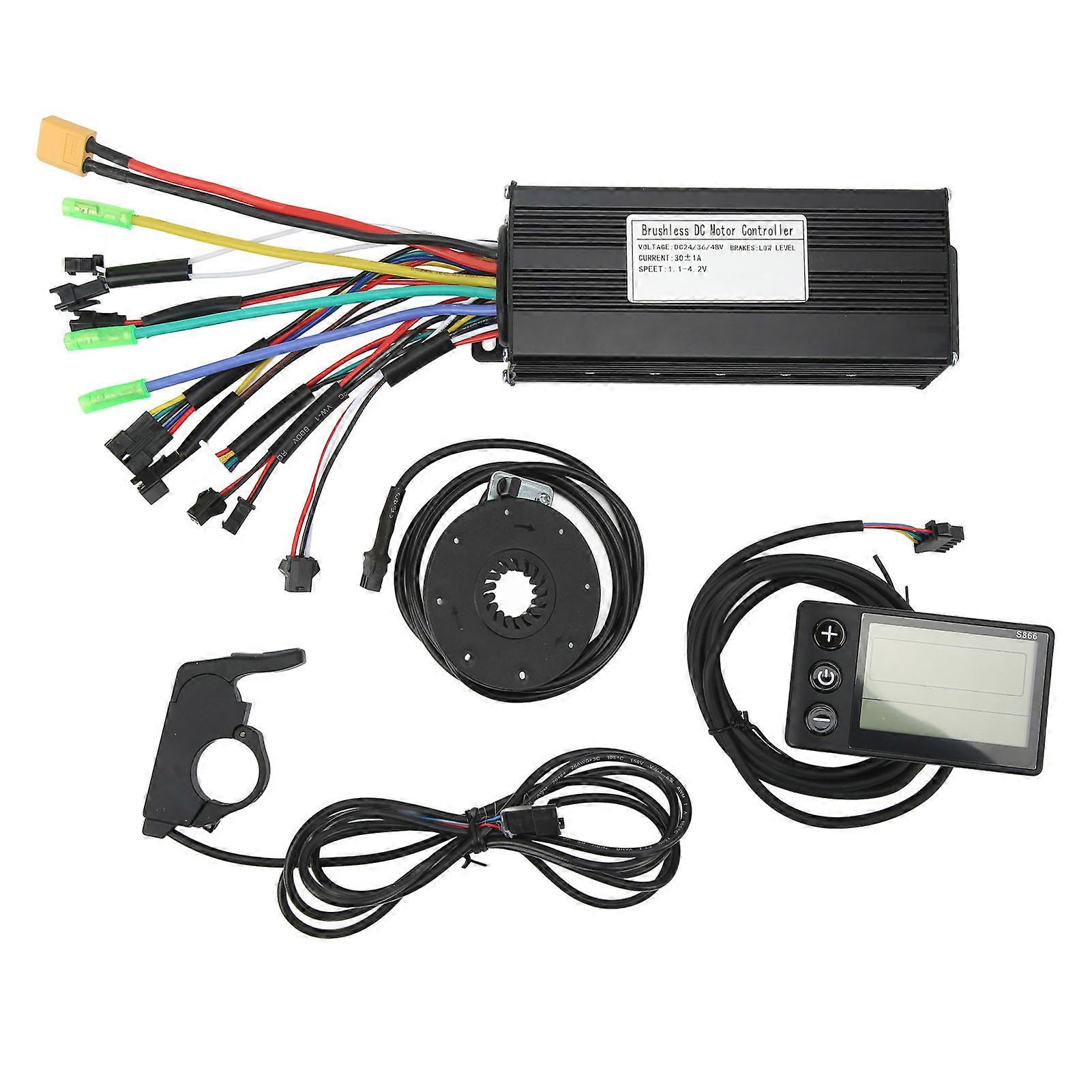 Electric Bike Lithium Battery Modification Controller Kit 30A Sine Wave Controller with Panel DC24 36 48V