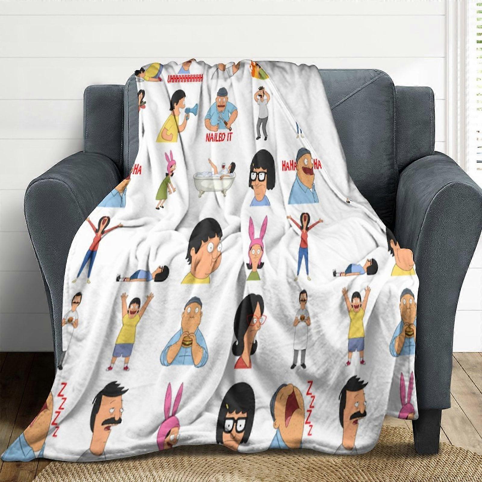 Bob's Burgers Flannel Blankets Soft Plush Throw Blanket Fuzzy Cozy Luxury Air Conditioner Blanket for Bedroom Sofa WTMT4107