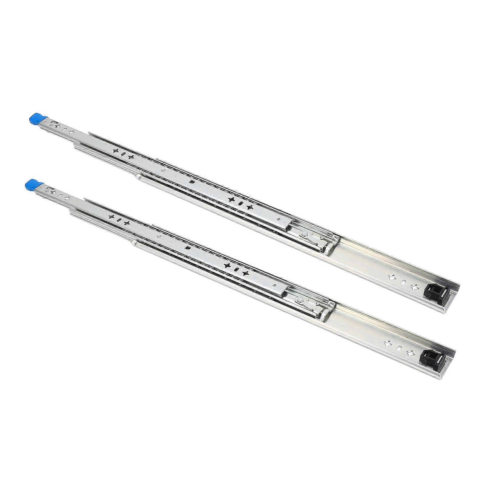 2PCS Heavy Duty Locking Drawer Slide 3 Sections Thickened Bearing Cabinet Locking Rail with Lock 