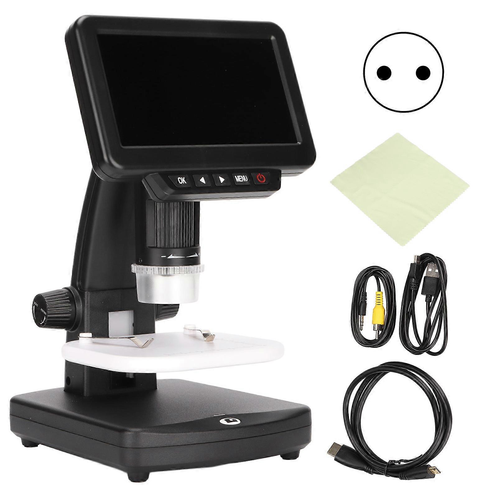5.0 Inch LCD Digital Microscope 12MP 1500X Magnification 1080P Handheld Electronic Coin Microscope Camera 100?240VEU Plug