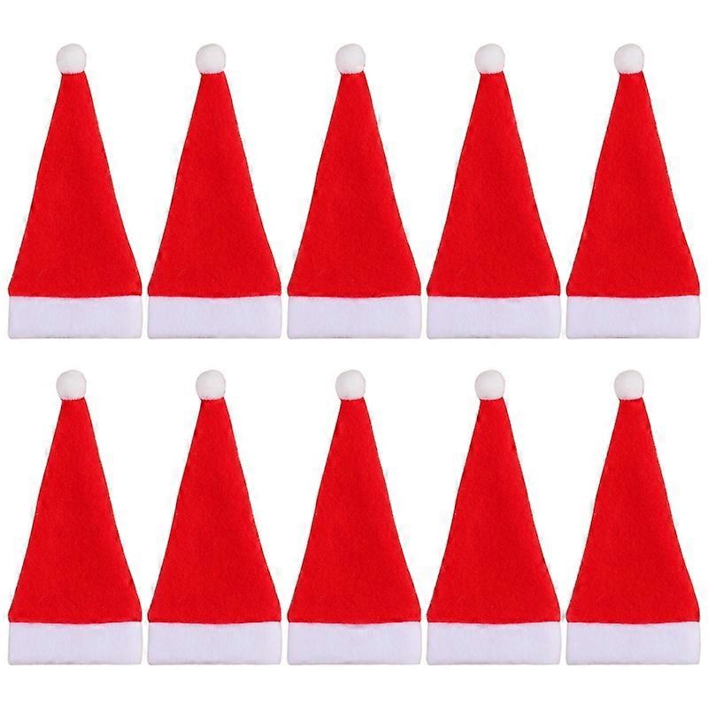 10pcs Tableware Holder Christmas Santa Hats Knife Fork Tableware Holder Dinner