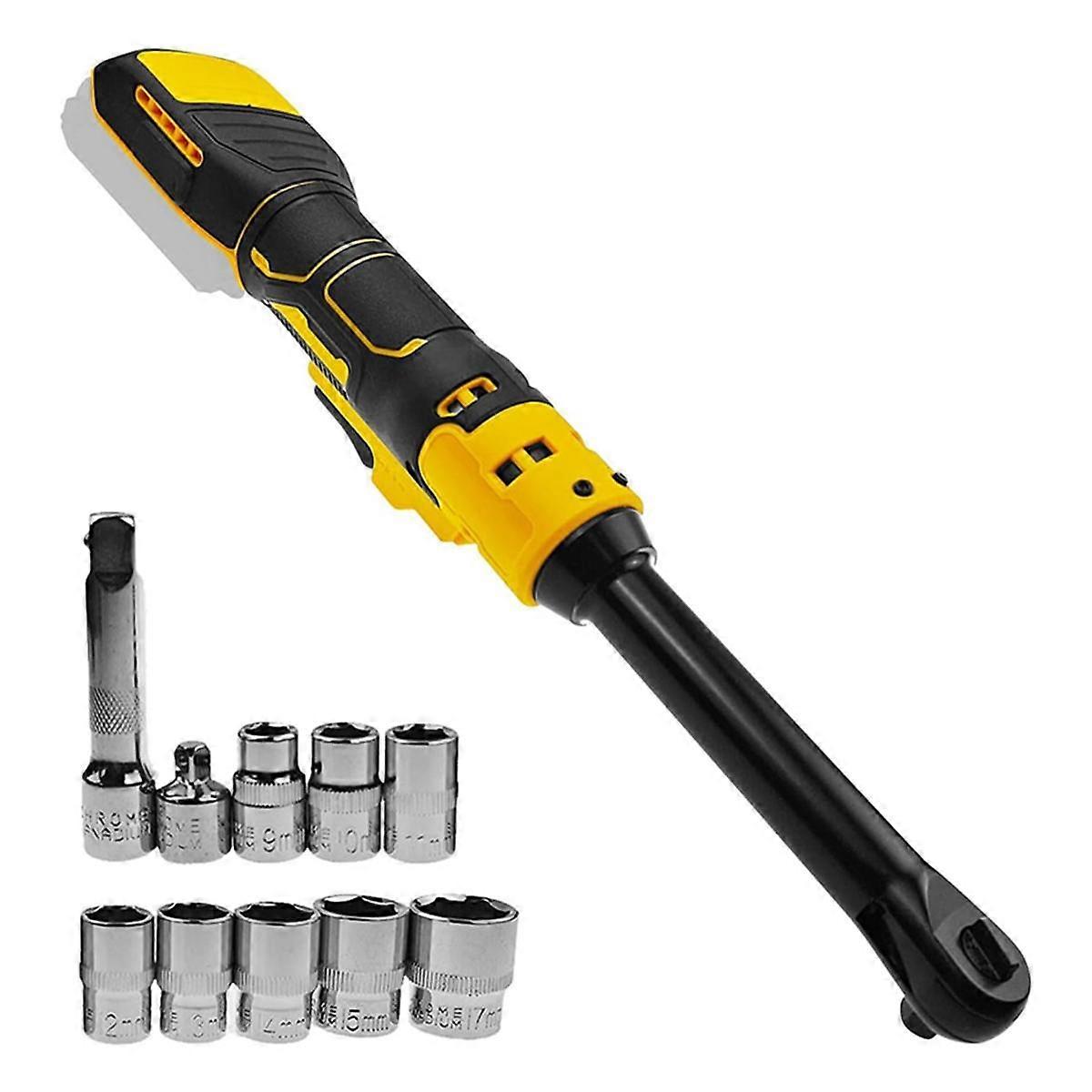 Clé à cliquet sans fil allongée de 3/8 pouce pour batteries de la série 20V, ensemble de cliquets électriques avec manchons métriques