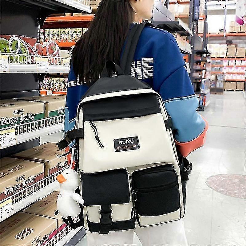 Ensemble de sac à dos scolaire de grande capacité pour les étudiants Sac à dos scolaire féminin de style coréen