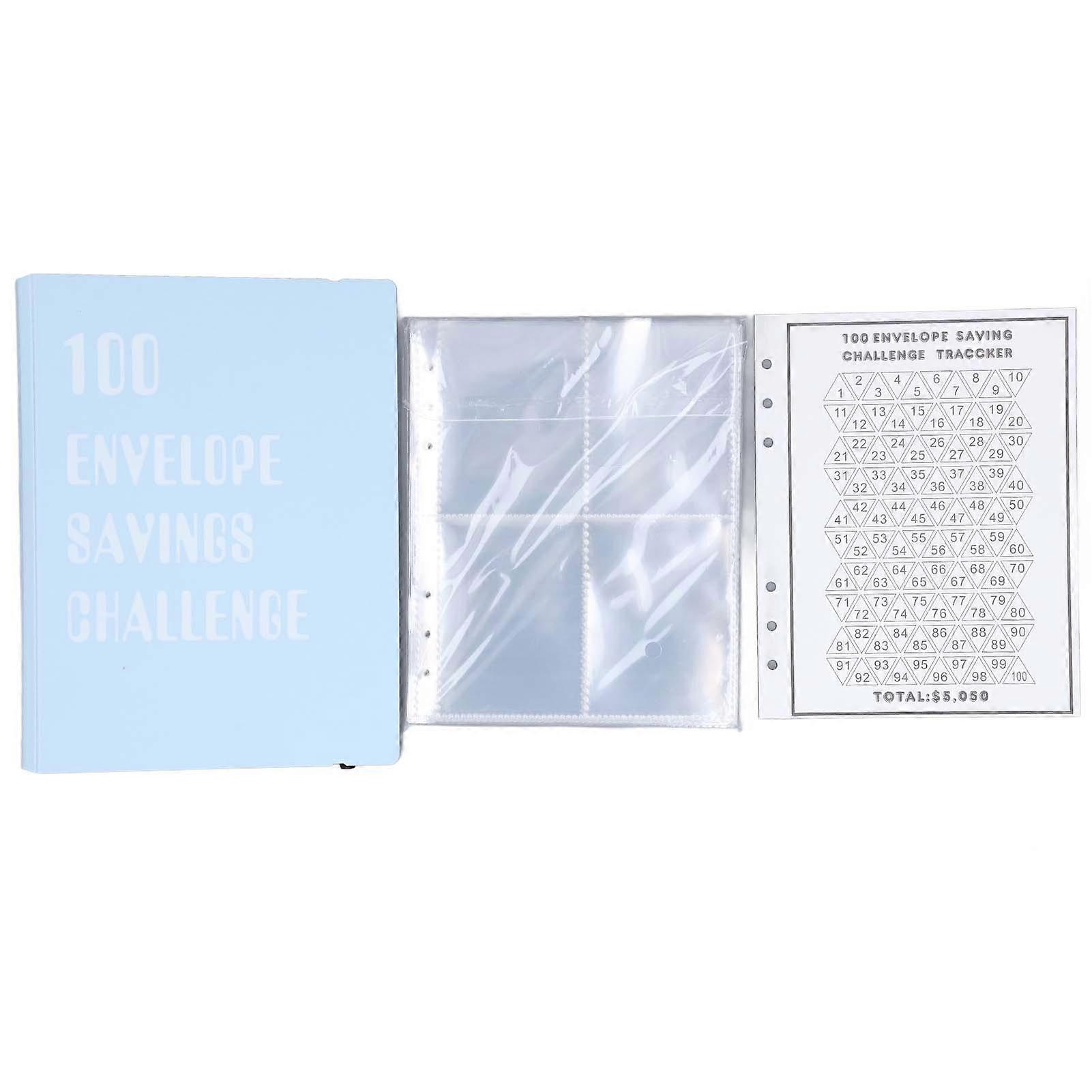 100 Envelopes Money Saving Challenge Binder Reusable A5 Budget Binder 25 Sheets Transparent Savings Challenge Budget Book for Money Management