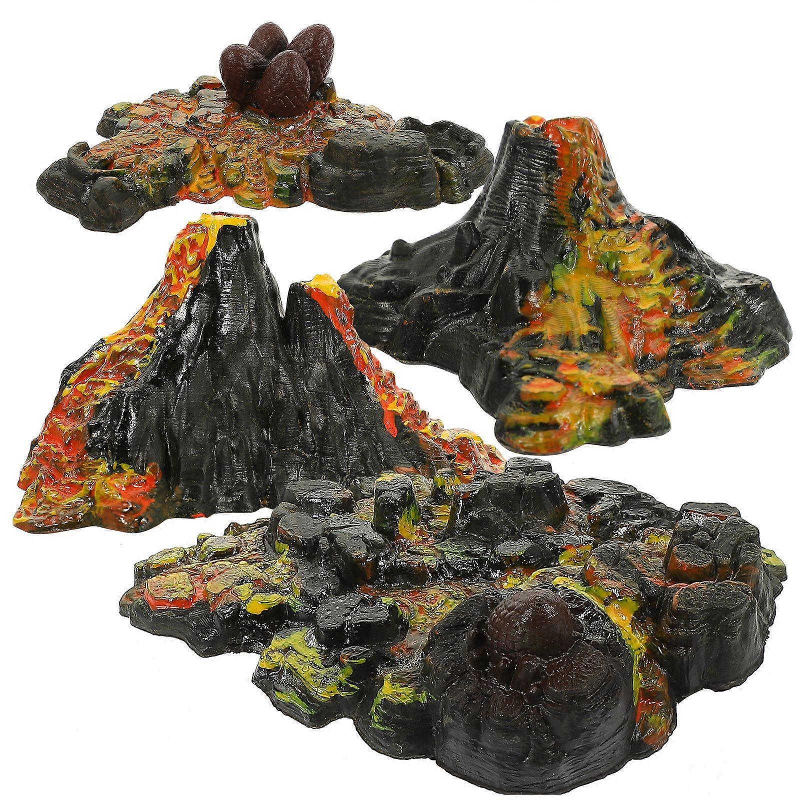 1 set of Simulation Volcano Models Volcano Ornaments Sandbox Toys Artificial Landscape Decorations