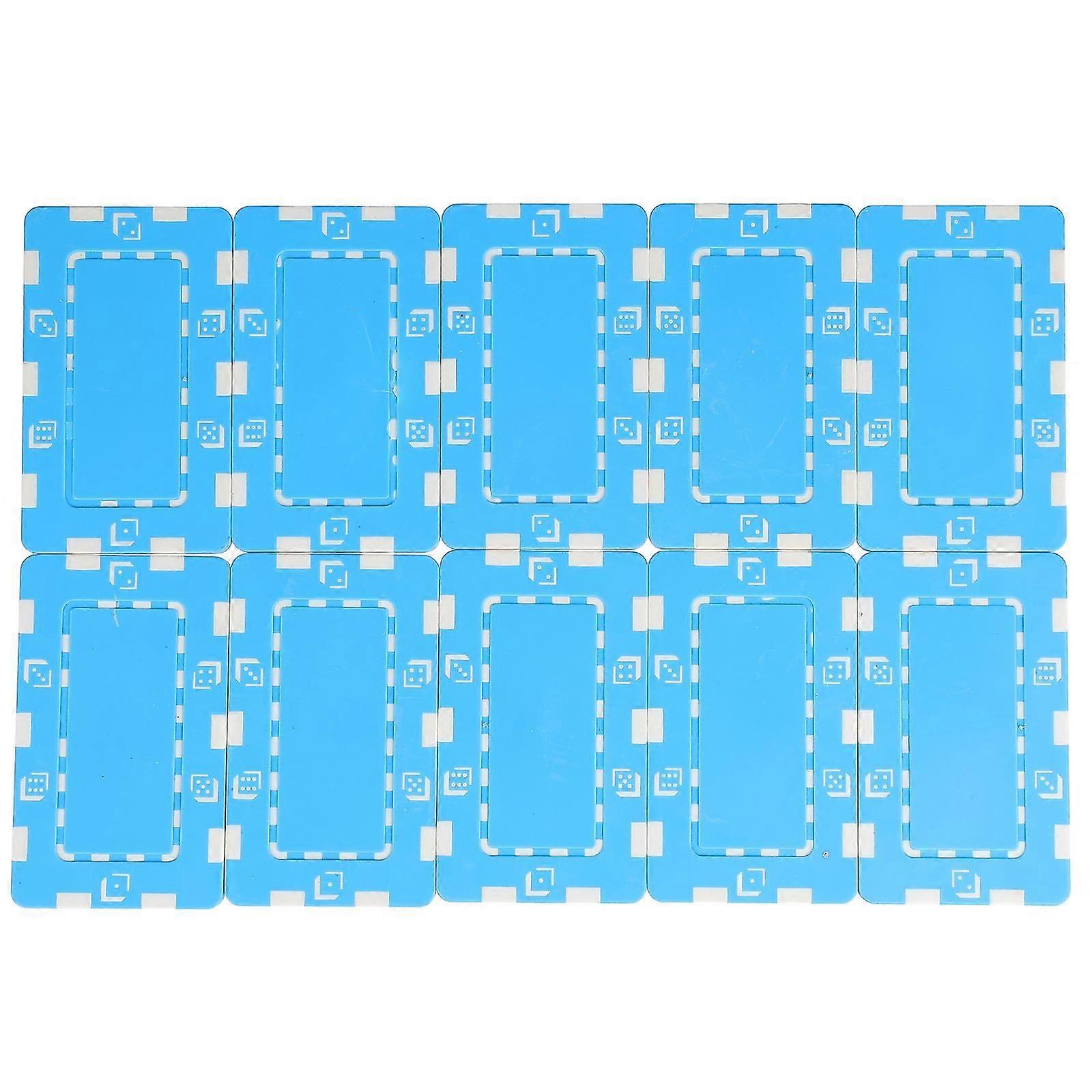 10pcs Rectangular Texas Poker Chips Game Coins Toys Mahjong Game Chips Props