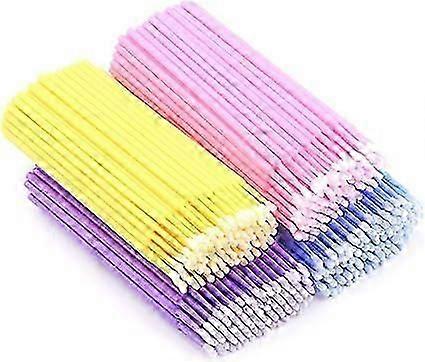 400 pcs Disposable Micro Applicators Eyelash Extension Brushes, 4 Colors
