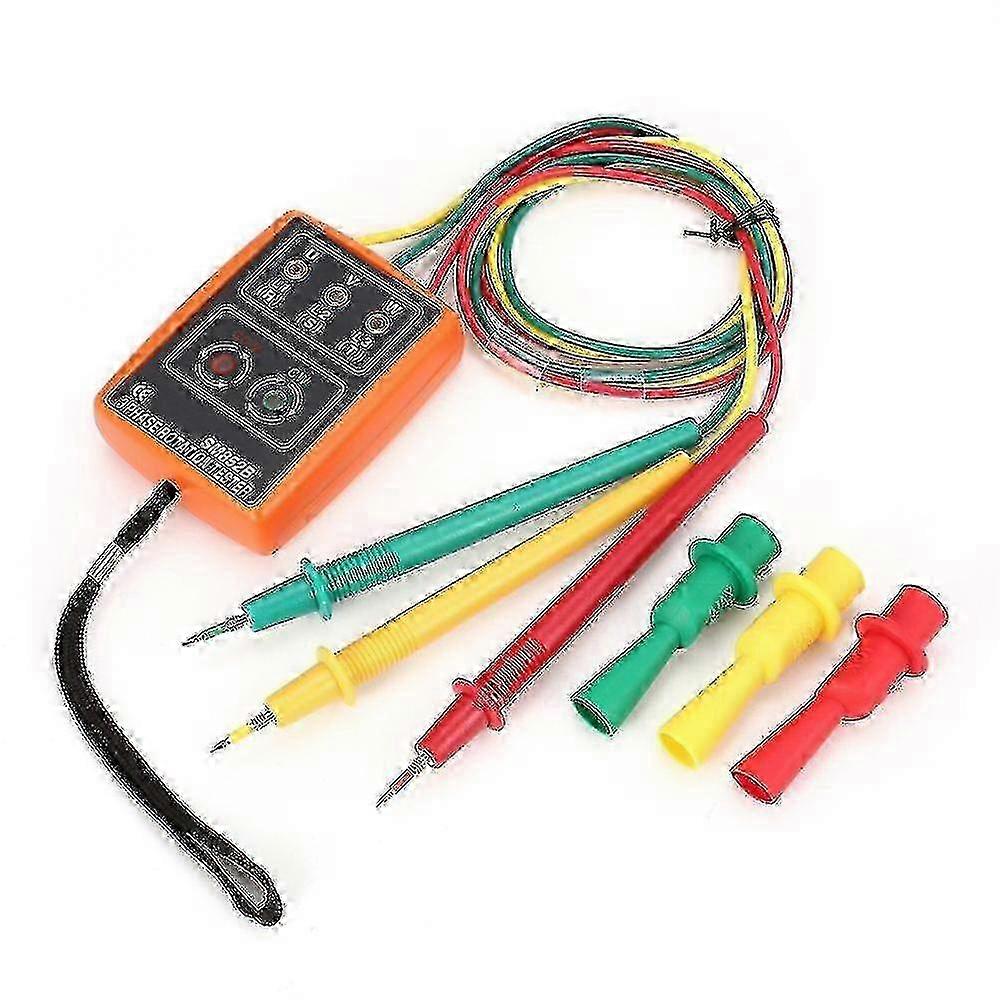 2024 Sm852b 3-phase Rotation Tester Digital Phase Indicator Detector Led Buzzer Phase Sequence Meter f74