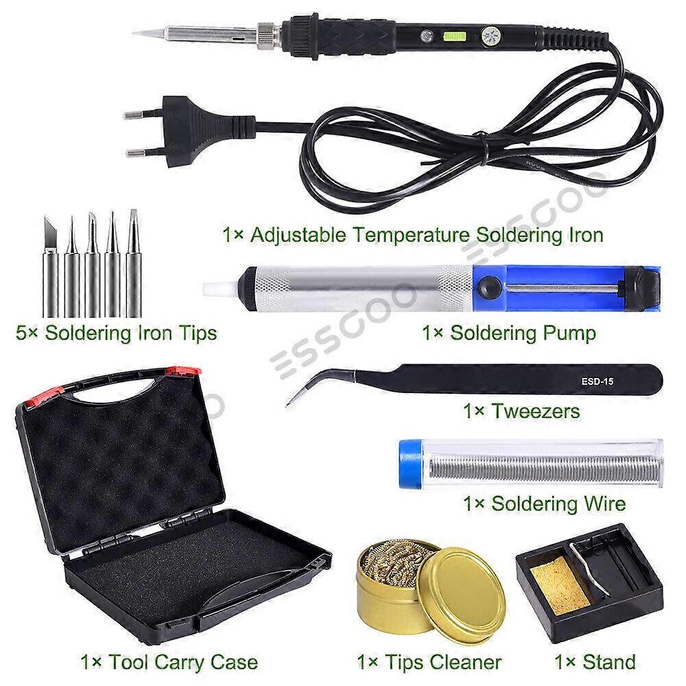 60W Soldering Iron Set Soldering Kit Soldering Set Soldering Station Temperature Adjustable Tweezers
