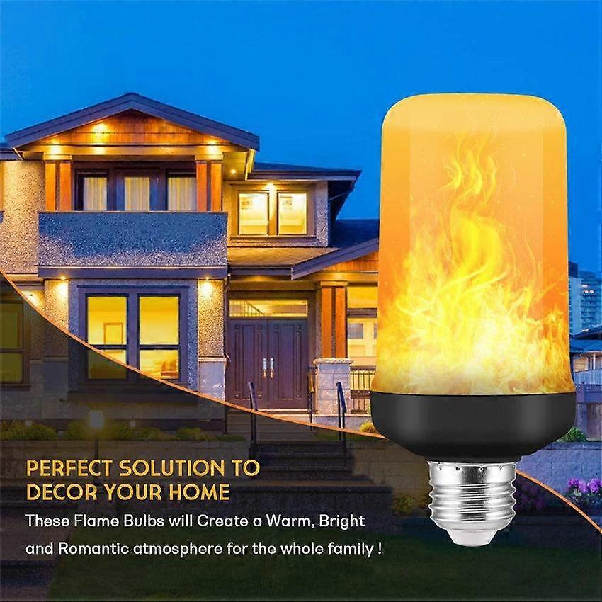 1/2 Pack LED Flame Effect Light Bulb 4 Modes Flame Light Bulbs with Gravity Sensor E27 Base Fire Light Bulbs