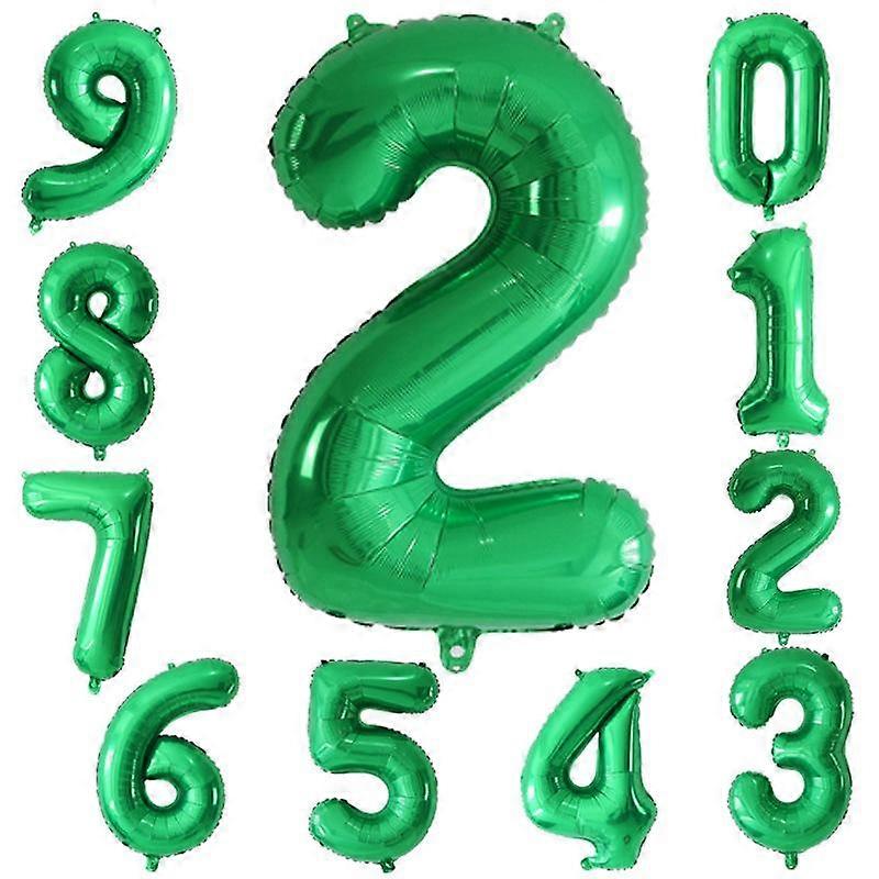 1 pc בלון אוויר ירוק רדיד מספר בלונים הליום תינוק מקלחת מסיבת אספקה חתונה