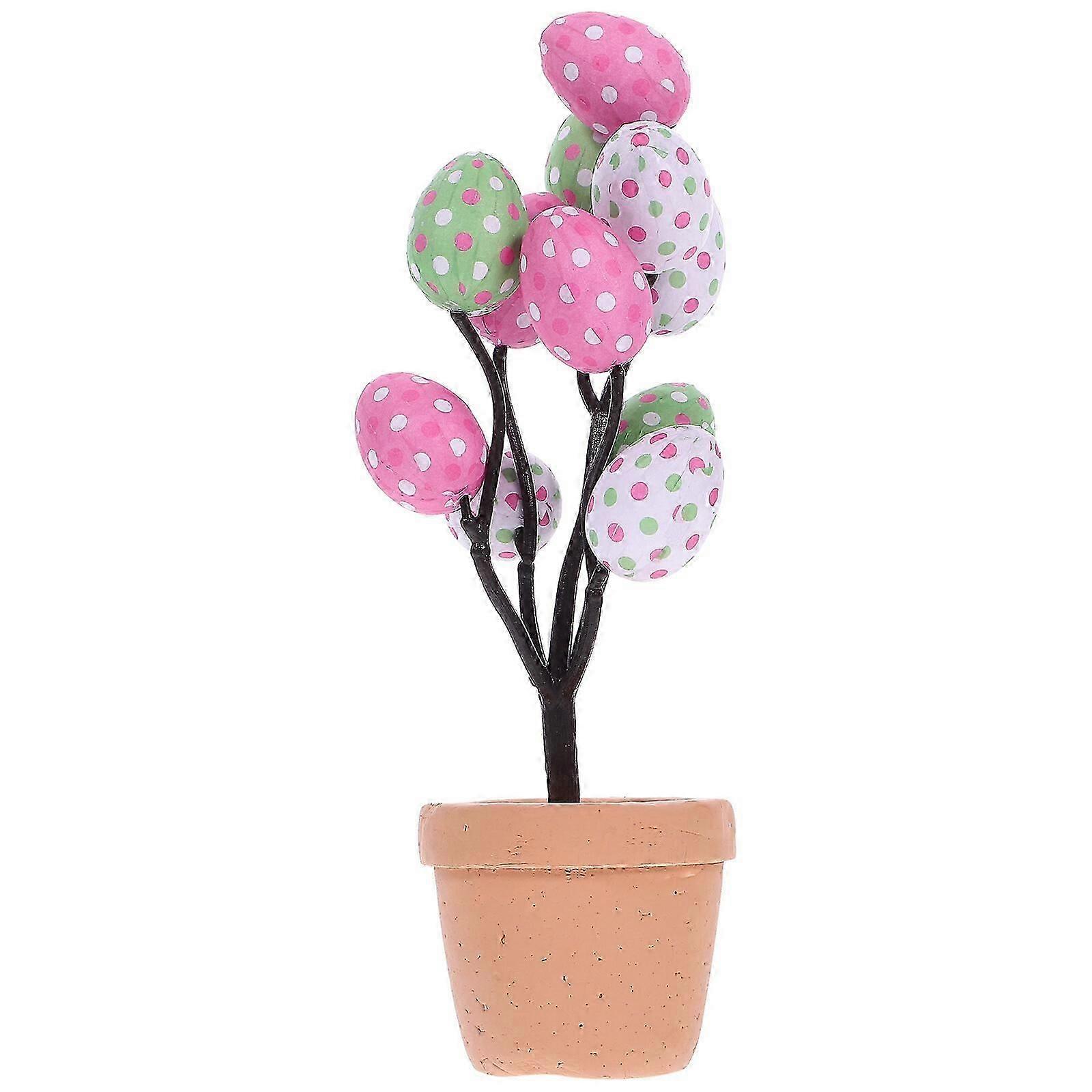 Easter Egg Bonsai Ornament Easter Desktop Decoration Easter Party Ornament