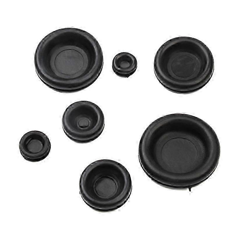 170Pcs 7 Sizes Rubber Grommet Assortment Kit, Firewall Hole Plug Set Electrical Wire Gasket Solid Hole Plugs Set