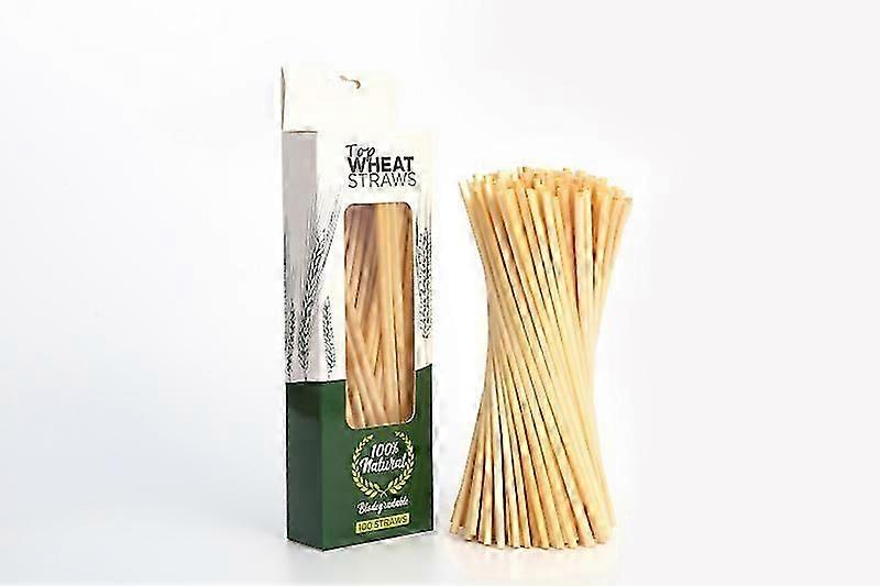 Biodegradable Bamboo Fiber Straws | 200 PCS 7.8''