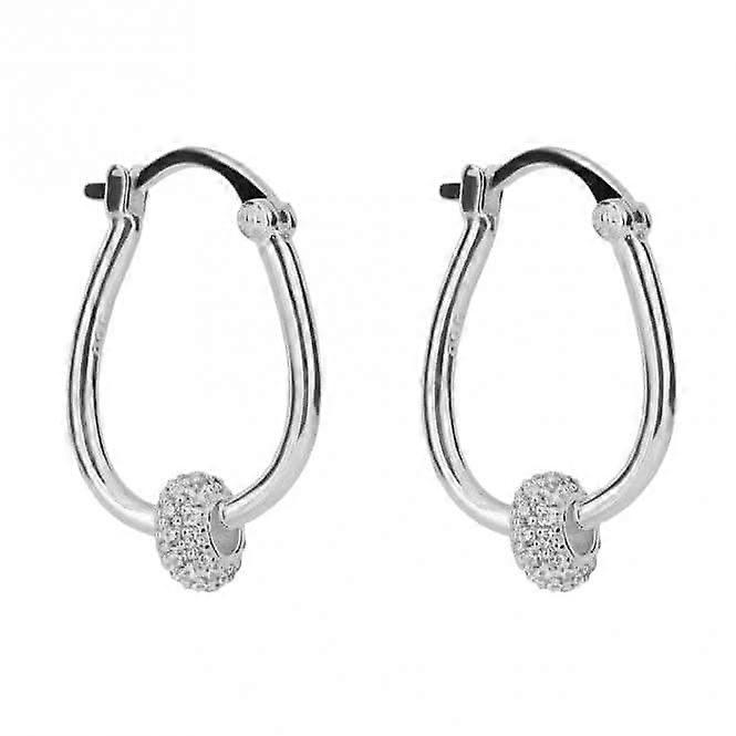 Fiorelli Silver Doughnut Twist Zirconia Hoop Earrings E6219C