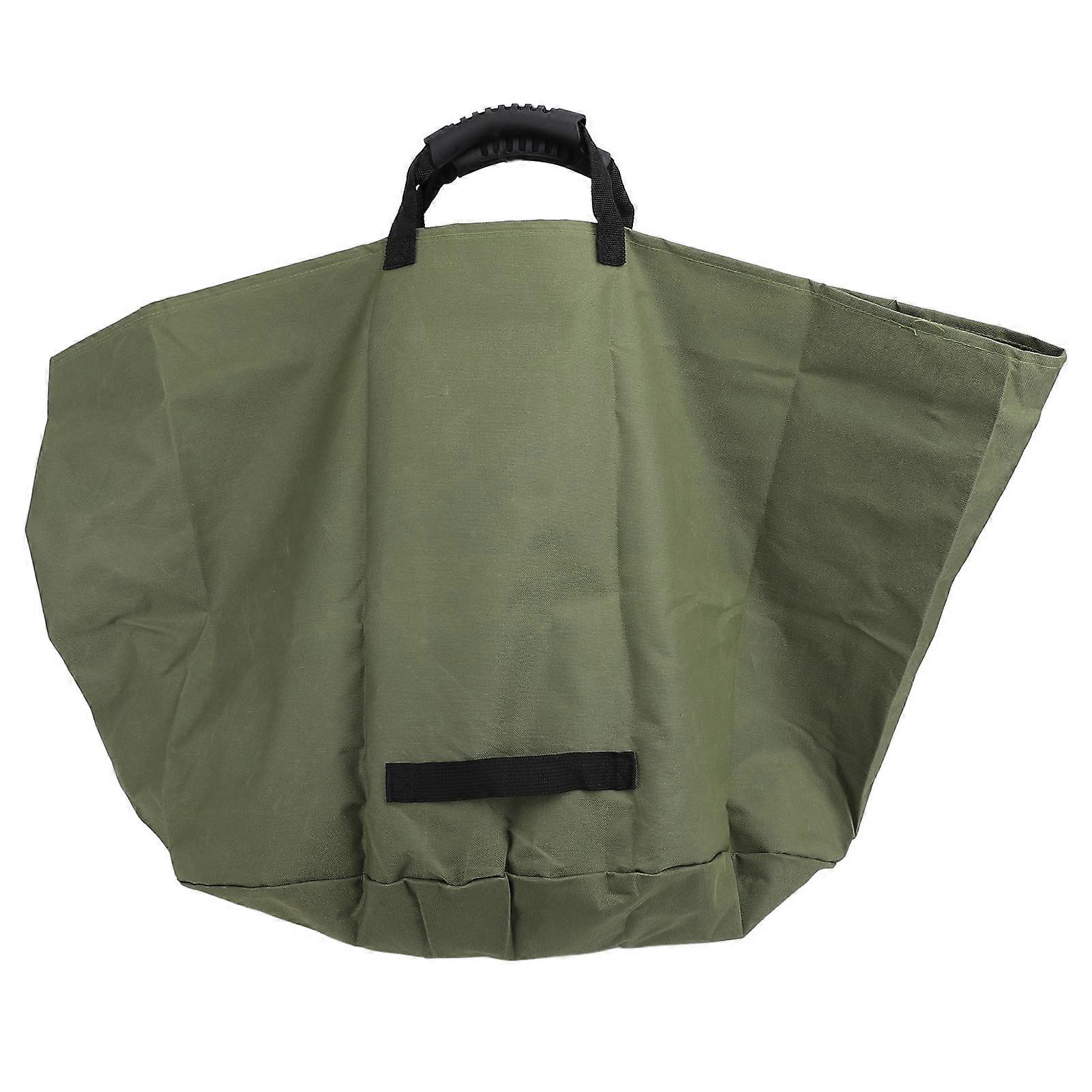 Fallen Leaf Storage Bag with Rubber Handles PVC Elastic Frame Heavy Duty Garden Waste Bag 33 Gallons High Capacity Green