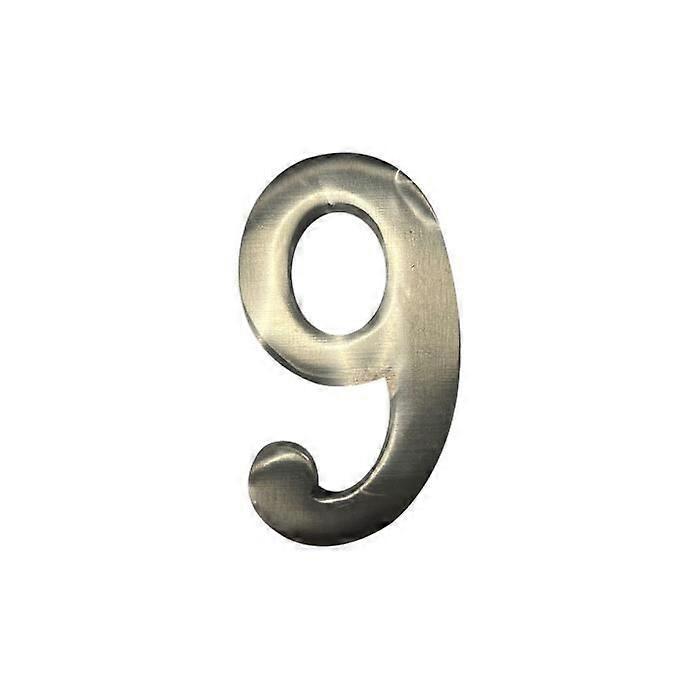 House Number - GENERIC - 9 - Matt Nickel - 10cm - Invisible Fixing