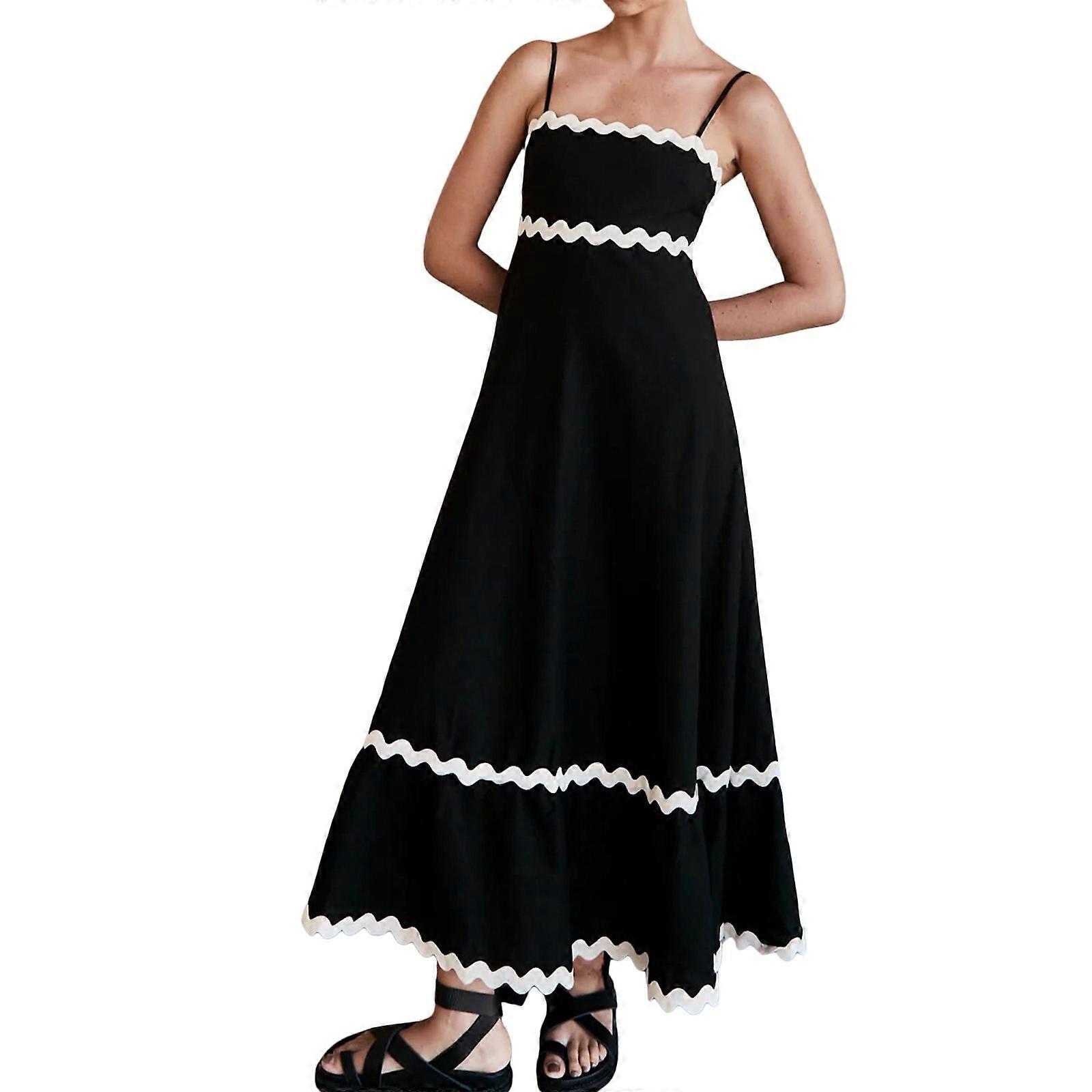 Elegant Women's Summer Casual Dresses Spaghetti Strap Square Neck
