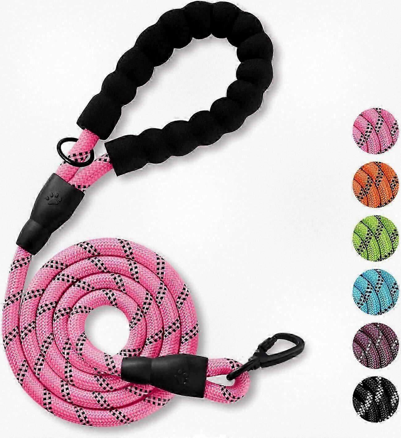 Durable Dog Leash with Soft Foam Grip, Reflective Stitching, and Secure Metal Clip